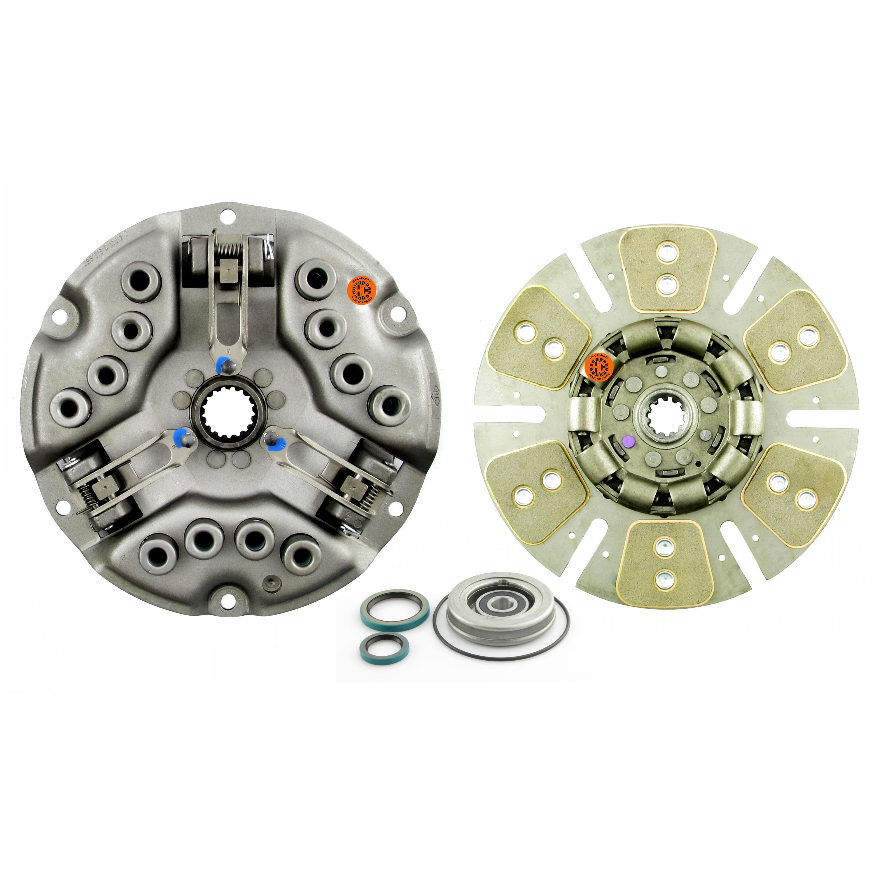 12" Single Stage Clutch Kit, w/ 6 Large Pad Disc, Bearings & Seals - Reman