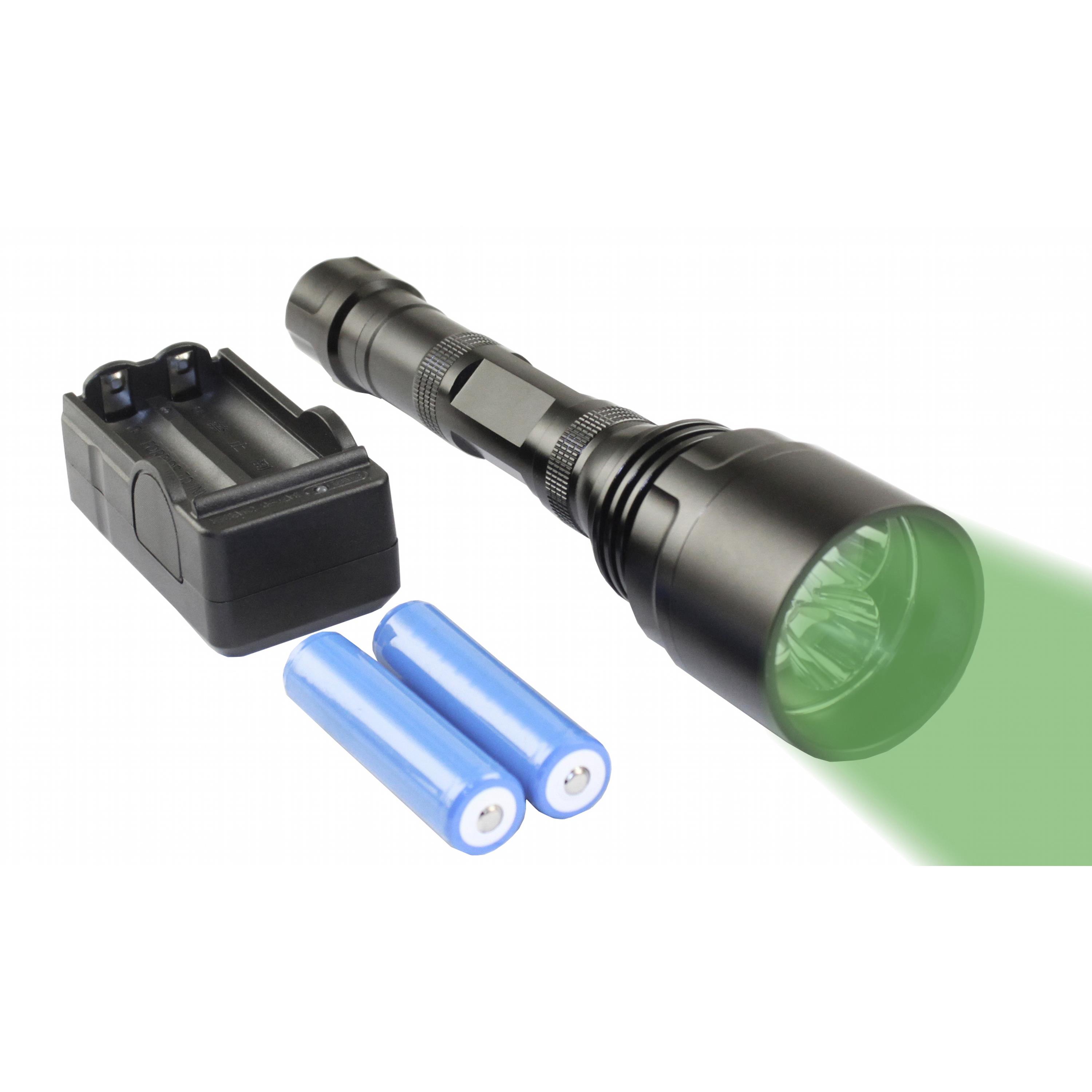 Heavy Duty Green Tactical Rechargeable Flashlight