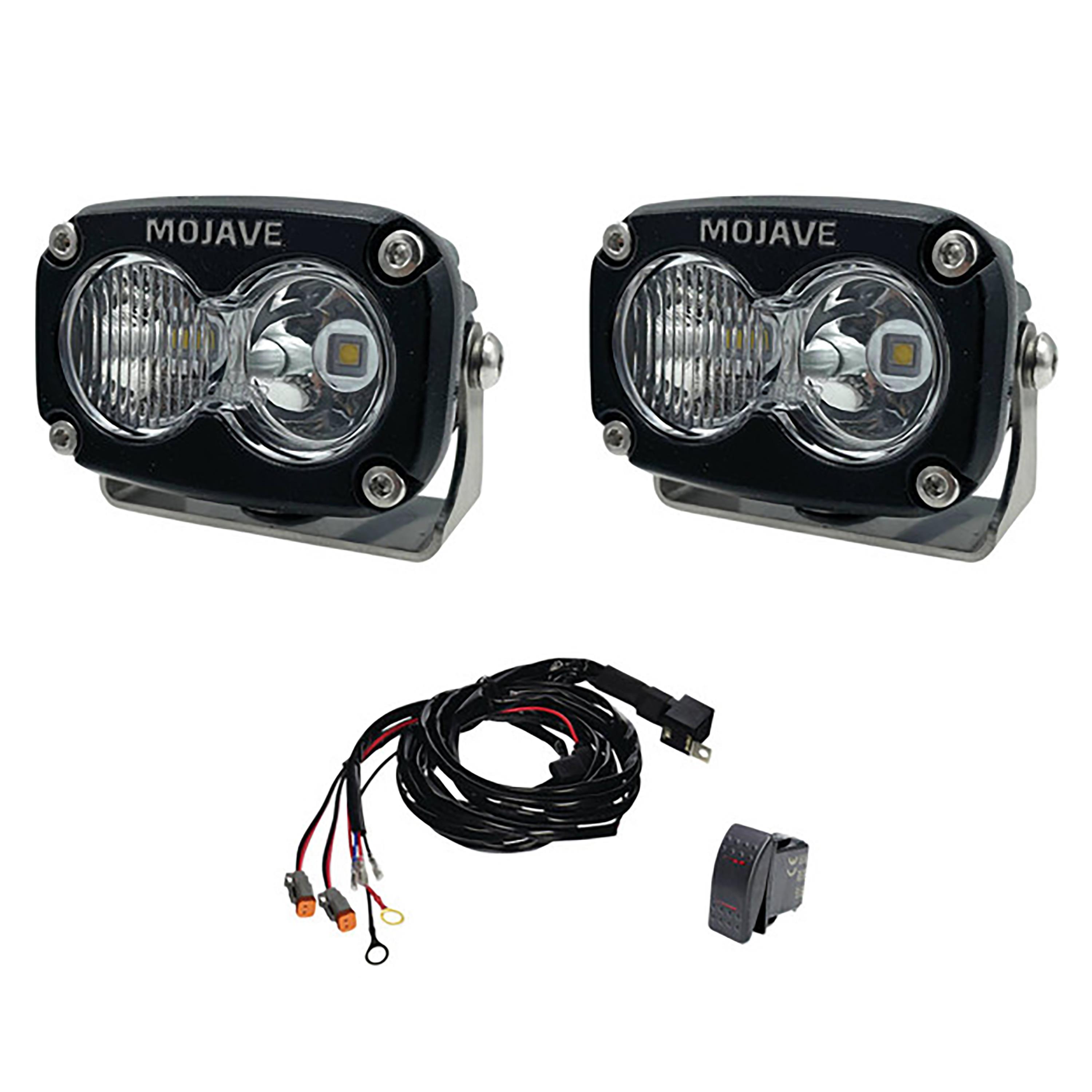 2 Inch x 3 Inch Mojave Series LED Racing Light Kit, 2 pk w/ Wiring Harness