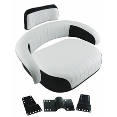 Cushion Set, Black & White Embossed Vinyl, Unassembled w/ Brackets - (3 pc.)