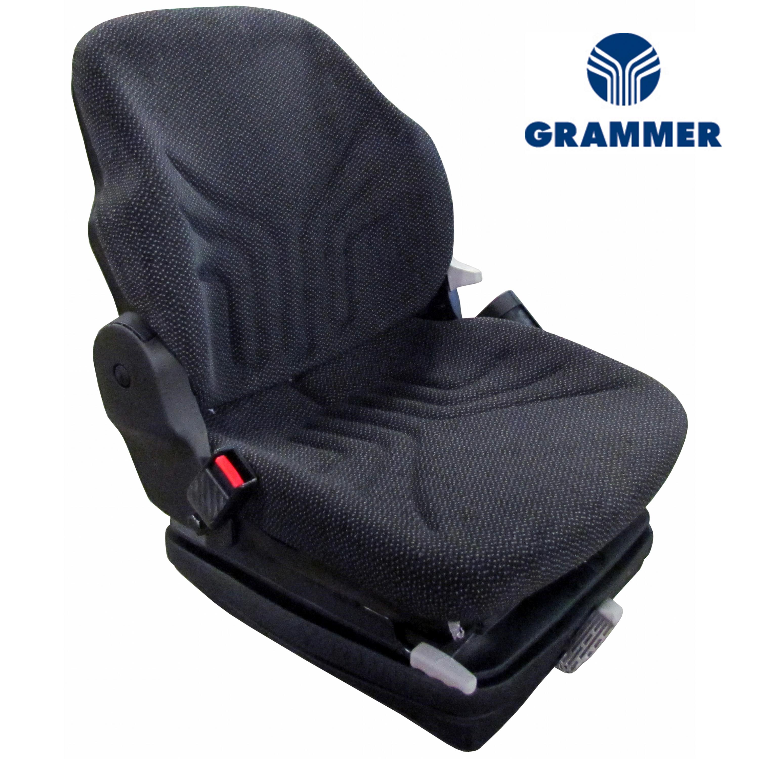 Grammer Mid Back Seat, Black and Gray Fabric with Mechanical Suspension