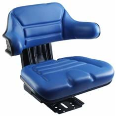 Wrap-Around Seat, Blue Vinyl w/ Mechanical Suspension