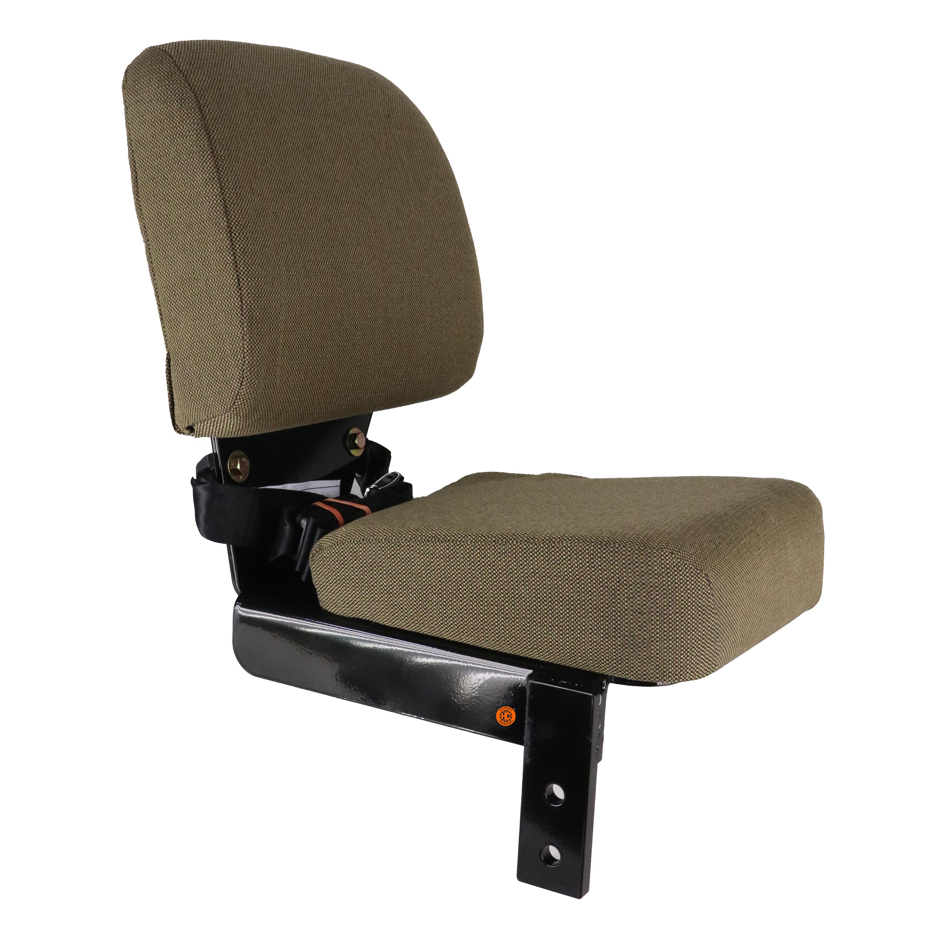 Side Kick Seat for John Deere 8000, 8010, 8020 Series, Dark Brown Fabric