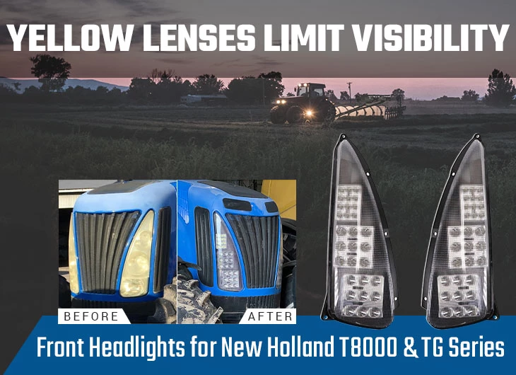 New Front Headlights for New Holland T8000 & TG