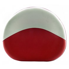Pan Seat for International Harvester, Red & White Vinyl, Four Bolt Mount
