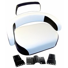 Cushion Set, Black & White Vinyl, Unassembled w/ Brackets - (3 pc.)