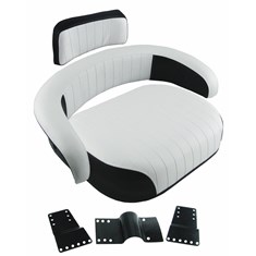 Cushion Set, Black & White Embossed Vinyl, Unassembled w/ Brackets - (3 pc.)