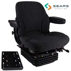 Sears Mid Back Seat for Case IH 5100 & 5200 Series Maxxum, Asphalt Gray Fabric w/ Air Suspension & Swivel