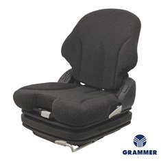 Grammer MSG75/531 Low Back Seat for Skid Steers & Forklifts, Black Fabric w/ Air Suspension