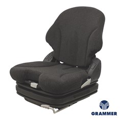 Grammer Low Back Seat for Skid Steers &amp; Forklifts, Black Fabric w/ Air Suspension